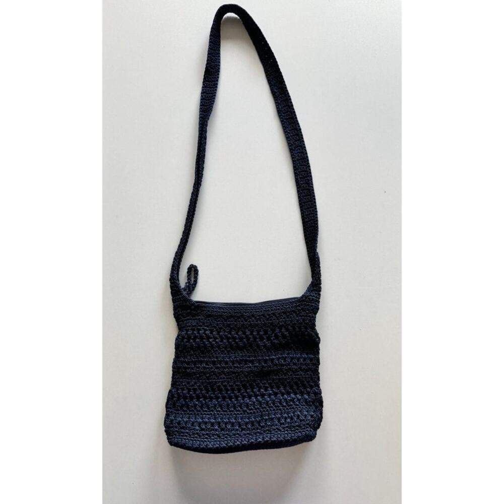 The Sak Navy Blue Crochet Shoulder Crossbody Bag Boho Purse